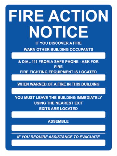 FIRE ACTION NOTICE