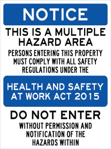 NOTICE THIS IS A MULTIPLE HAZARD AREA