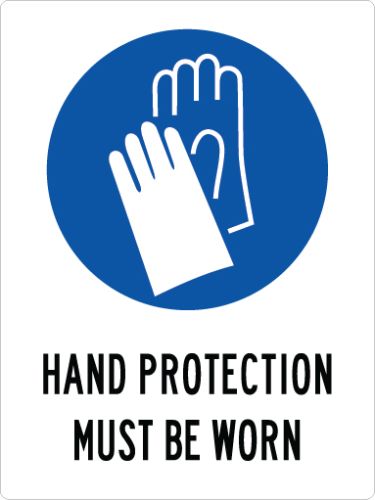 HAND PROTECTION MUST ME WORN