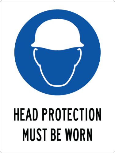 HEAD PROTECTION MUST BE WORN