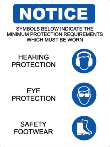 NOTICE HEARING EYE AND FOOTWEAR SAFETY