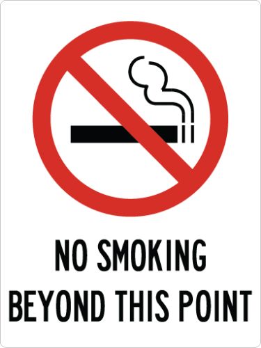 NO SMOKING BEYOND THIS POINT