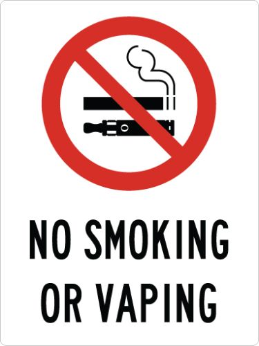 NO SMOKING OR VAPING