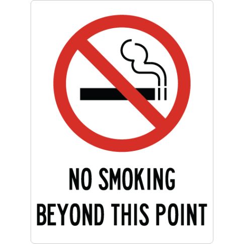 NO SMOKING BEYOND THIS POINT