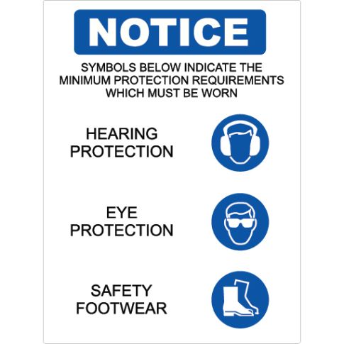 NOTICE HEARING EYE AND FOOTWEAR SAFETY