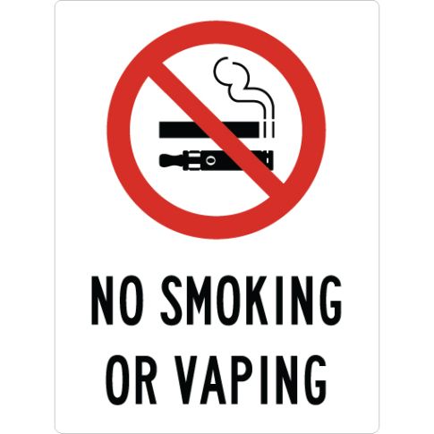 NO SMOKING OR VAPING