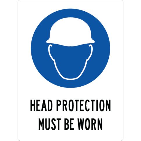 HEAD PROTECTION MUST BE WORN