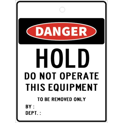 HOLD DO NOT OPERATE THIS EQUIPMENT