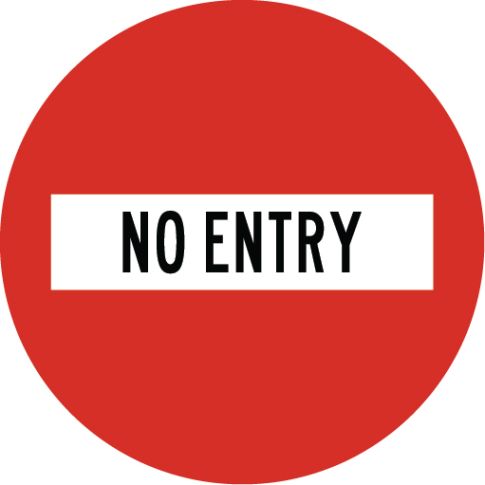 NO ENTRY RED ROUND