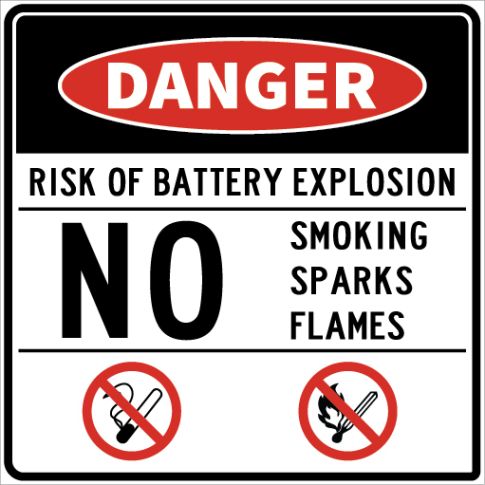 RISK OF BATTERY EXPLOSION