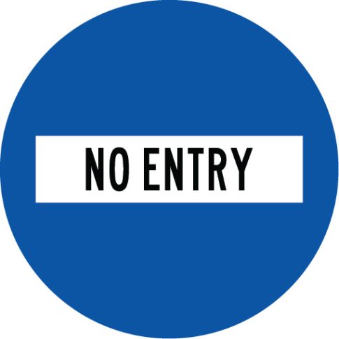 NO ENTRY BLUE ROUND