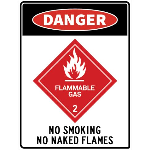 FLAMMABLE GAS2 NO SMOKING NO FLAMES